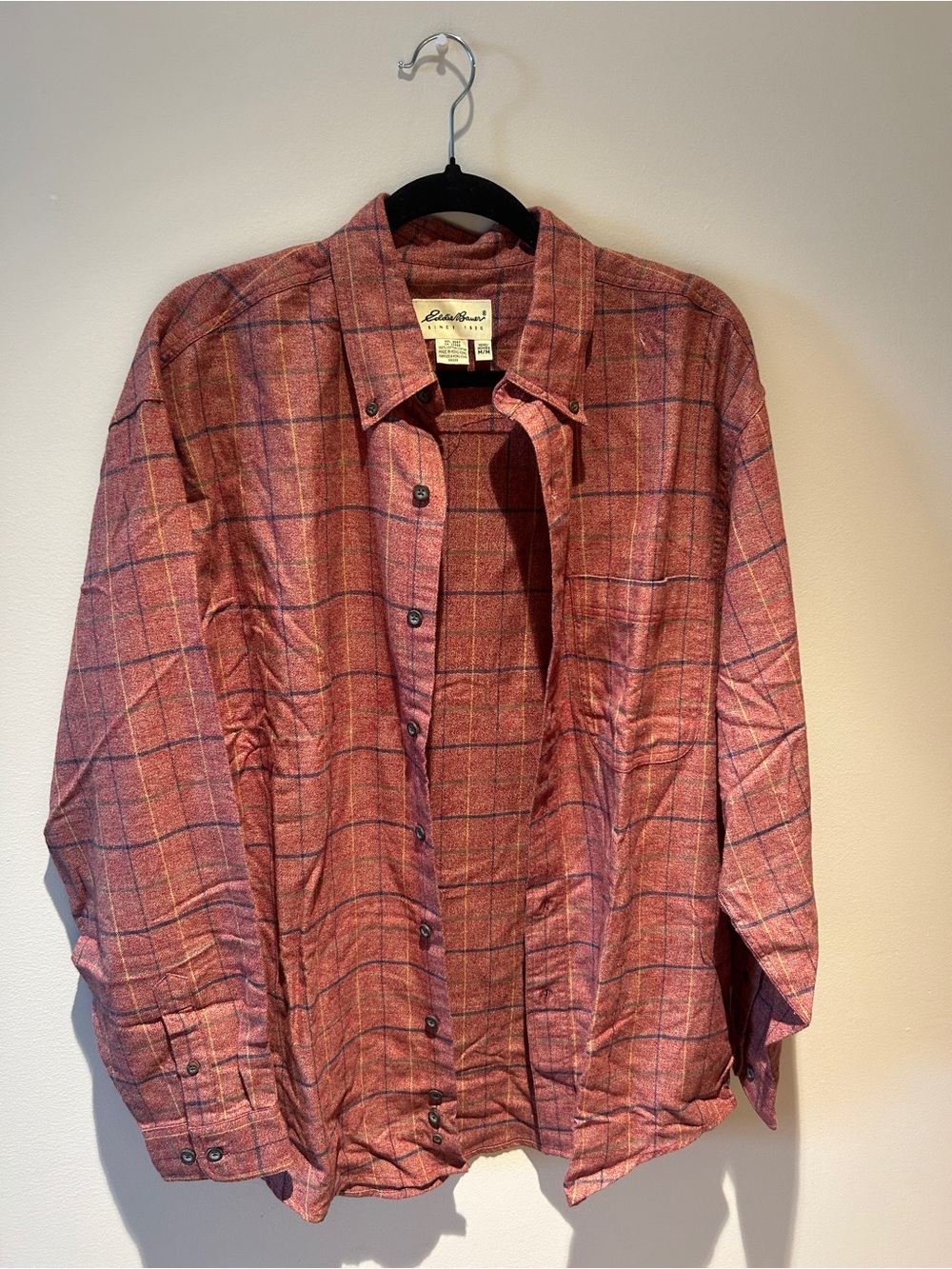 Eddie Bauer Rust Plaid Button-Down Shirt